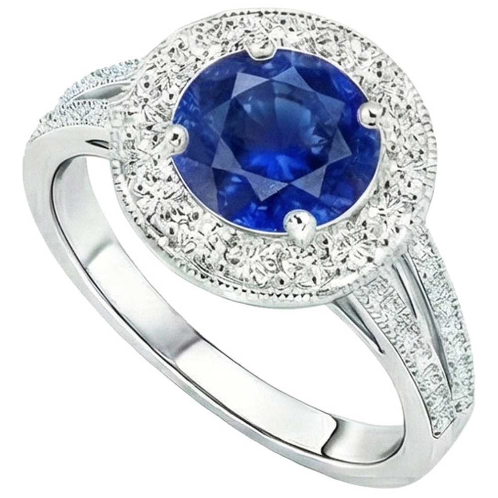 vero round diamante 2.50carati anello vista dall'alto