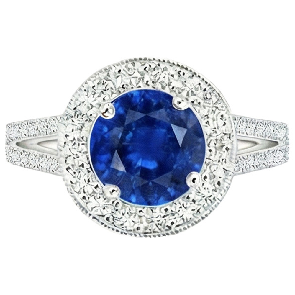 vero round diamante 2.50carati anello angolo laterale
