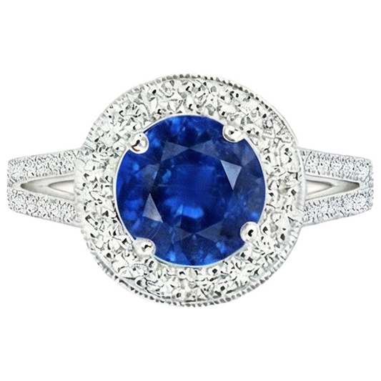 vero round diamante 2.50carati anello angolo laterale