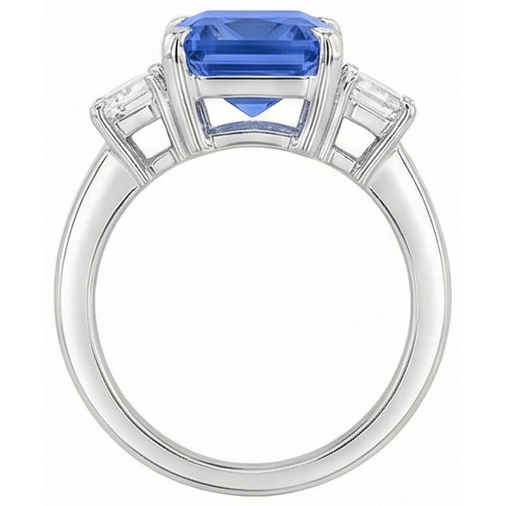 vero emerald diamante 4carati anello su bianco