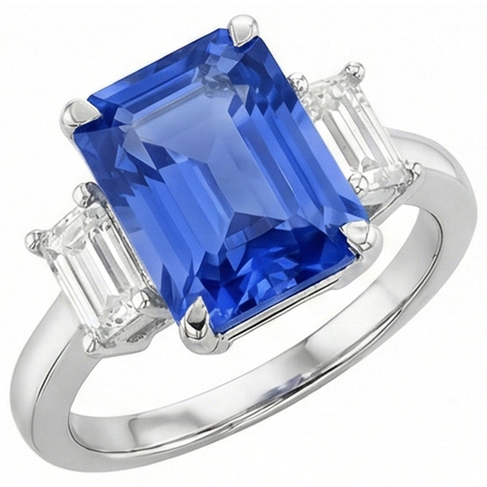 vero emerald diamante 4carati anello angolo laterale