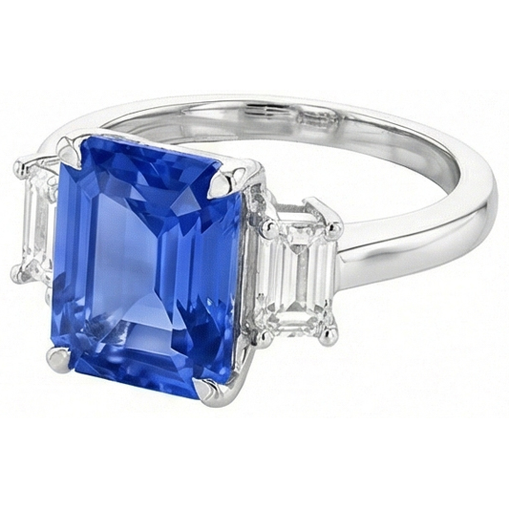 vero emerald diamante 4carati anello vista dall'alto