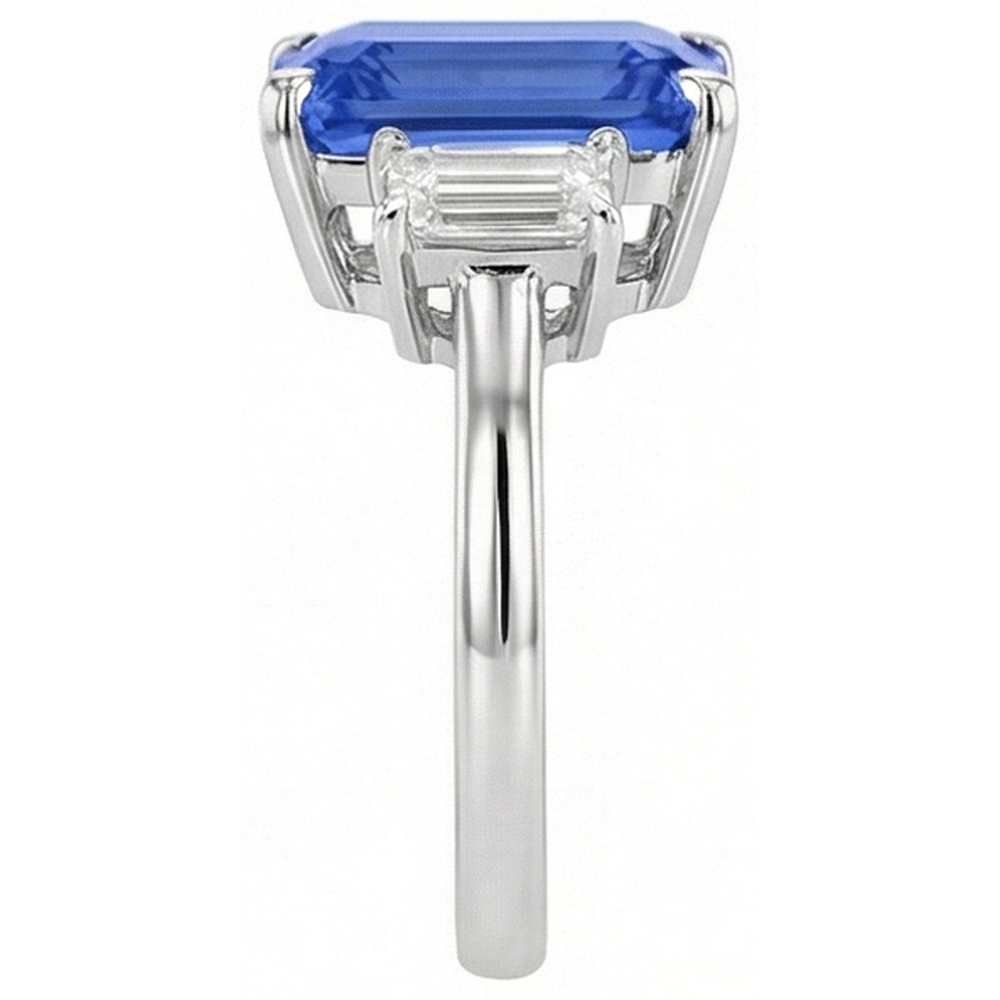 vero emerald diamante 4carati anello vista di profilo