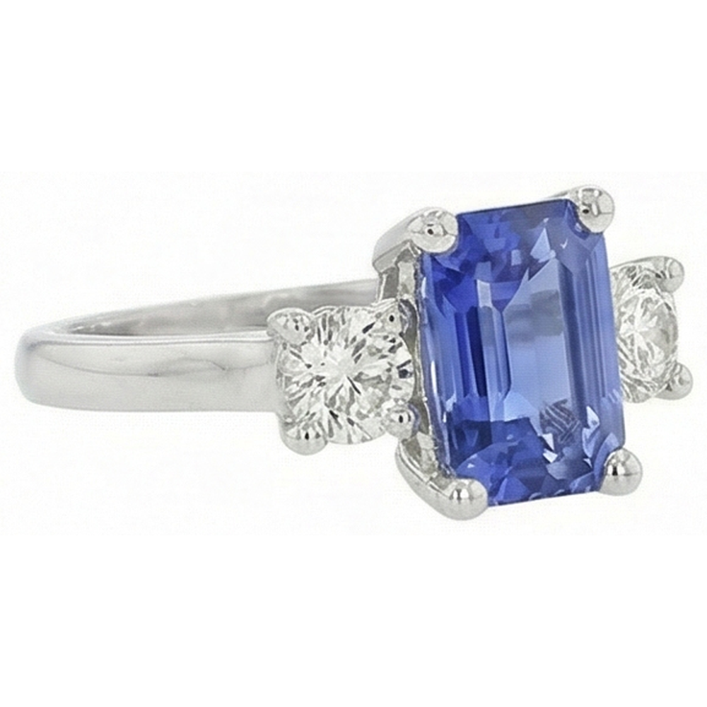 vero round diamante 2.50carati anello vista frontale