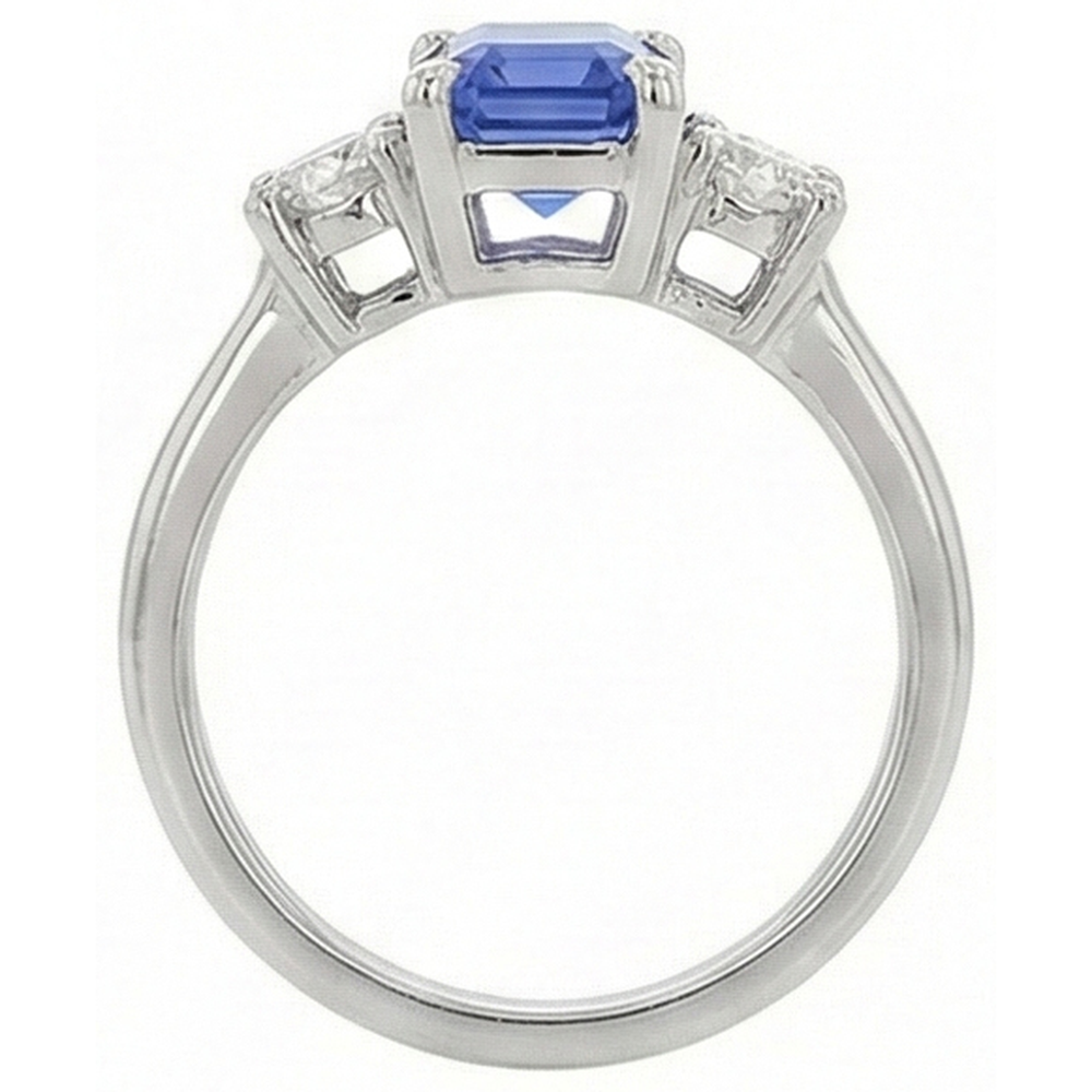 vero round diamante 2.50carati anello vista di profilo