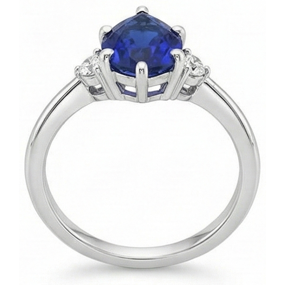 vero pear diamante 6.75carati anello su bianco