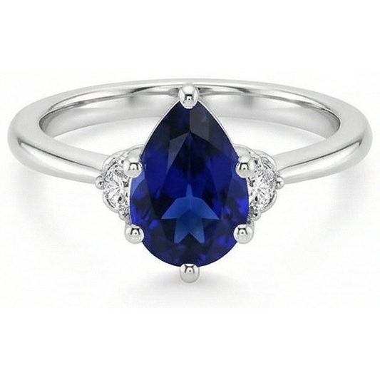 vero pear diamante 6.75carati anello dettaglio ravvicinato