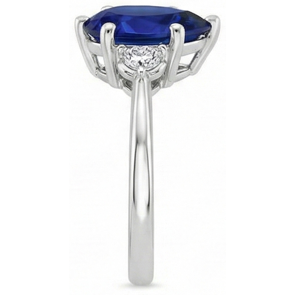 vero pear diamante 6.75carati anello vista di profilo