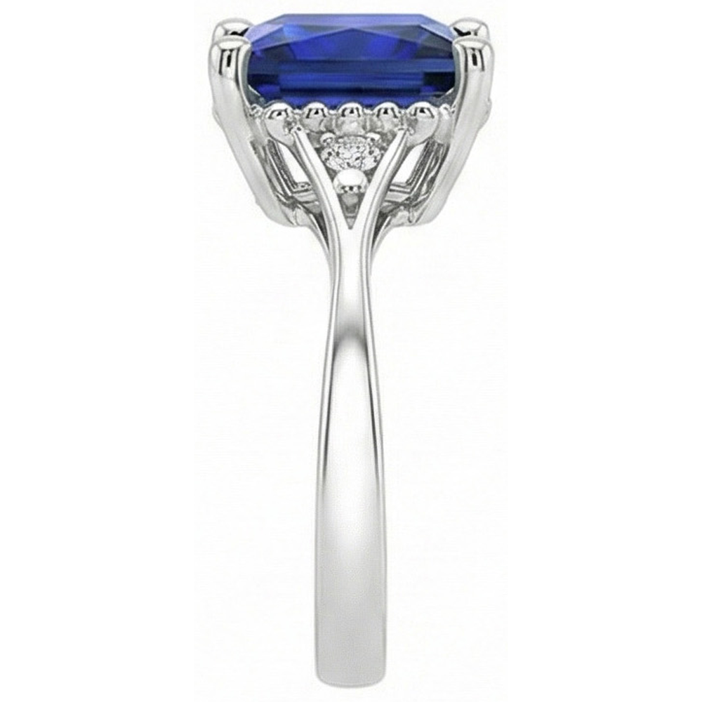 vero round diamante 3.75carati anello vista di profilo