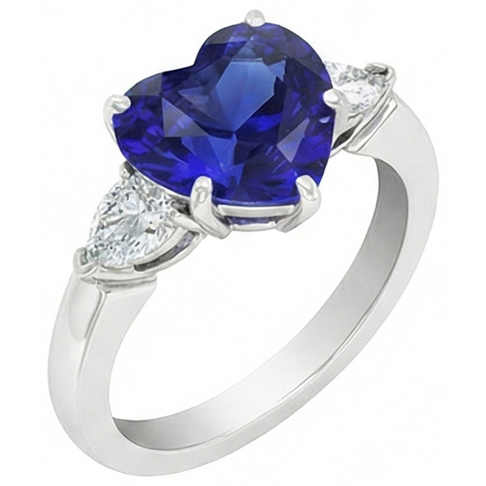 vero pear diamante 4carati anello angolo laterale