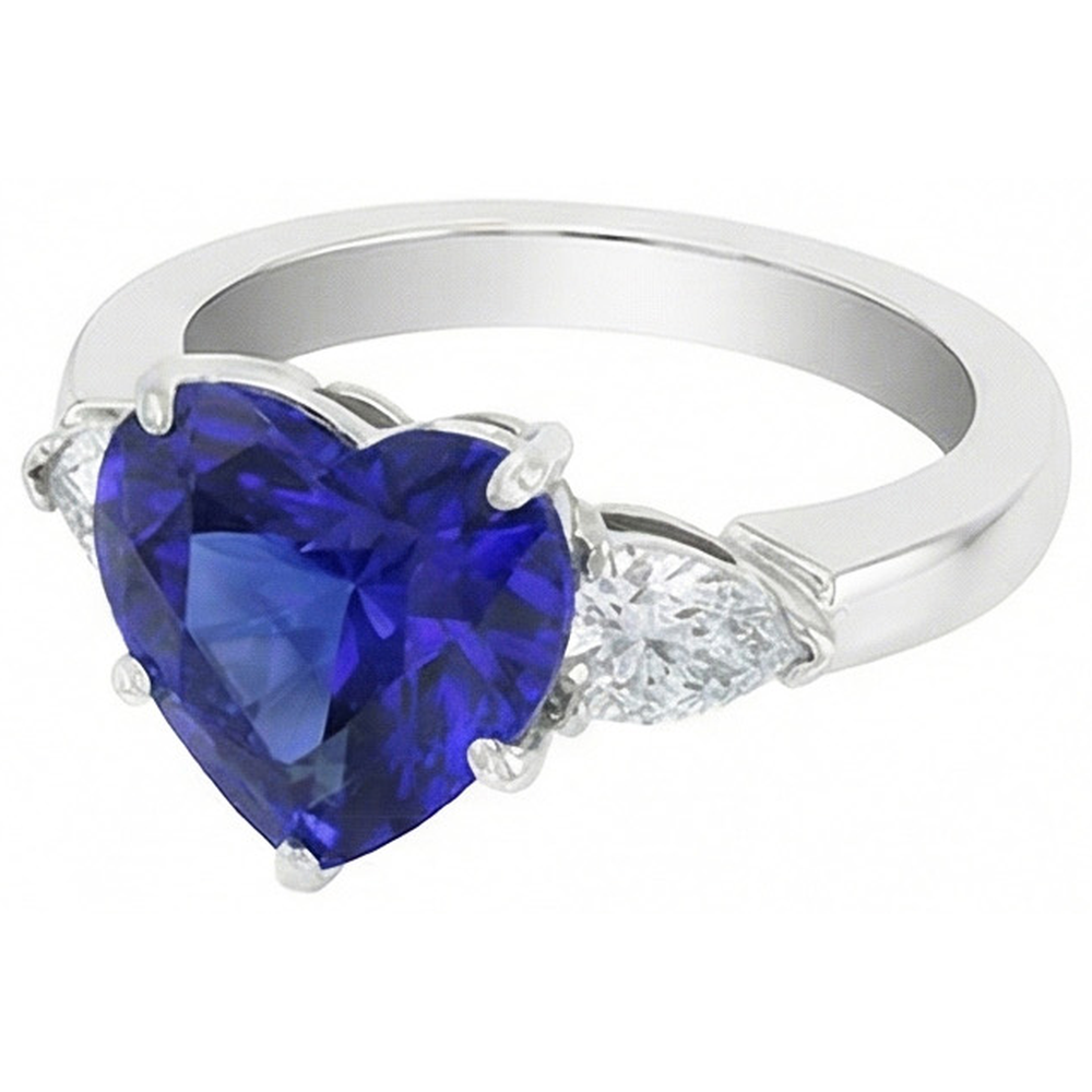 vero pear diamante 4carati anello vista di profilo