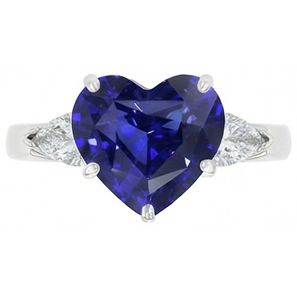 vero pear diamante 4carati anello su bianco