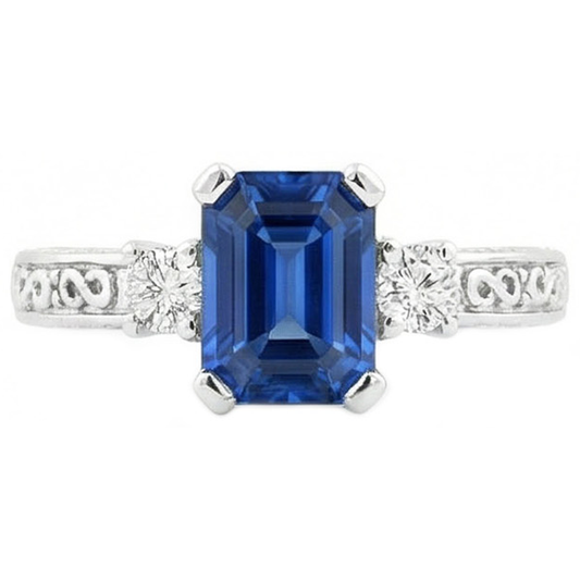 vero round diamante 2.50carati anello angolo laterale