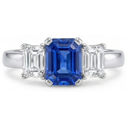 vero radiant smeraldo 2.50carati anello angolo laterale