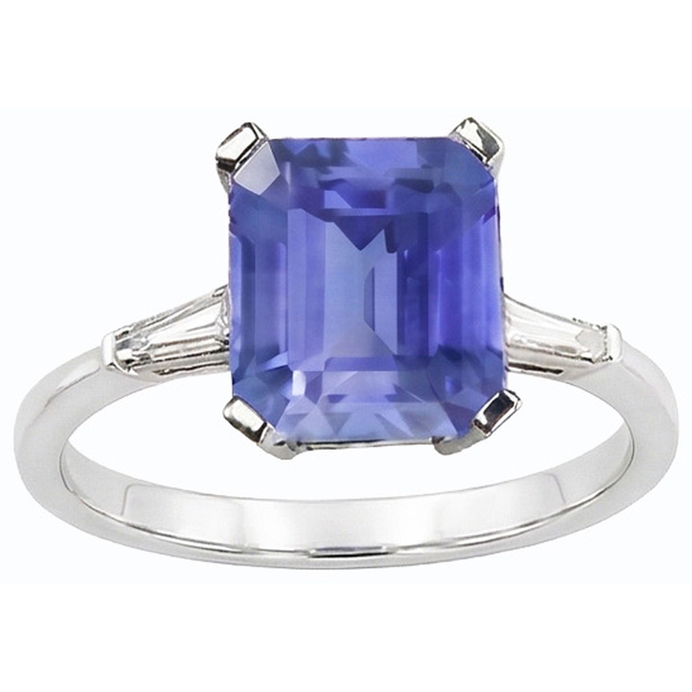 vero baguette diamante 2.25carati anello angolo laterale