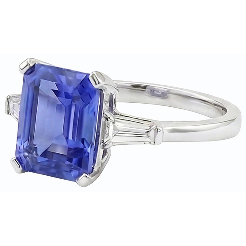 vero baguette diamante 2.25carati anello vista dall'alto