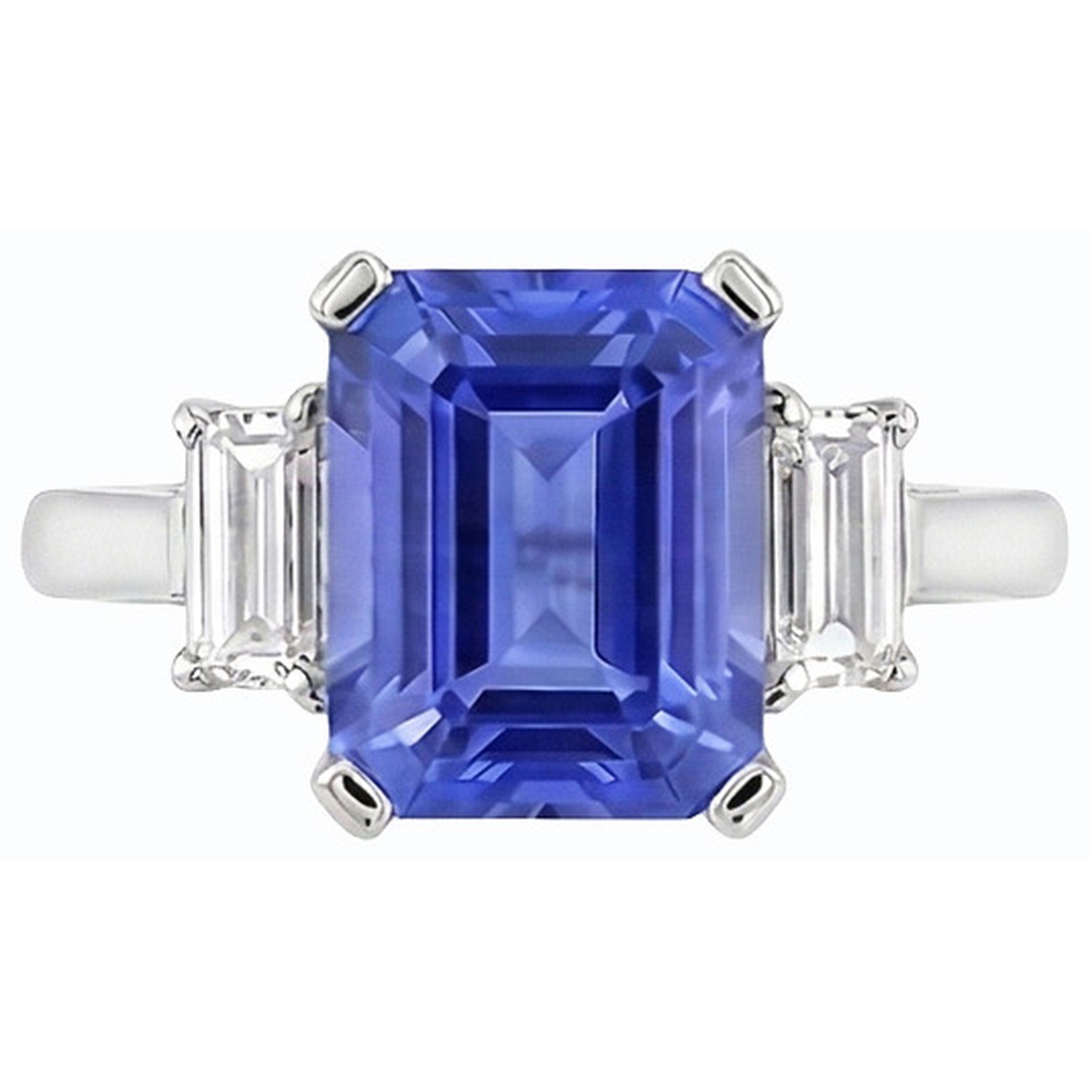vero baguette diamante 2.25carati anello dettaglio ravvicinato