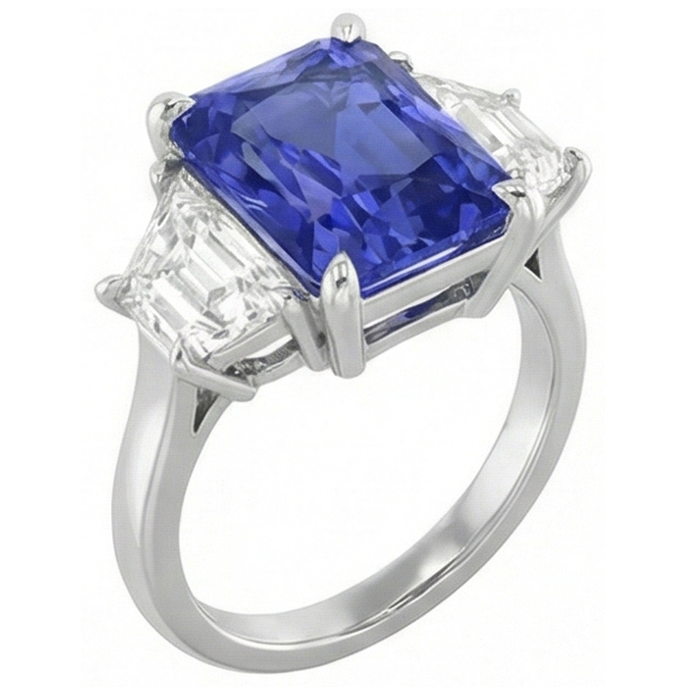 vero diamante 3.50carati anello vista frontale