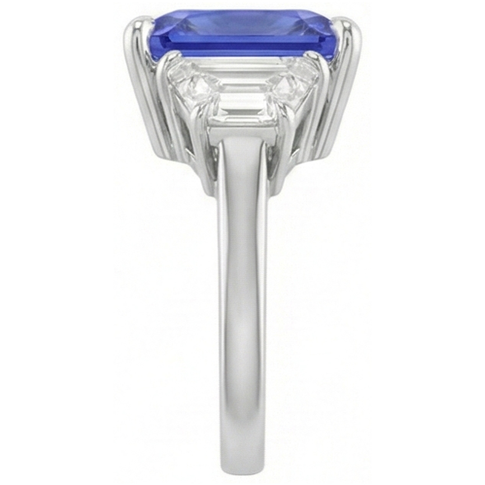 vero diamante 3.50carati anello vista di profilo
