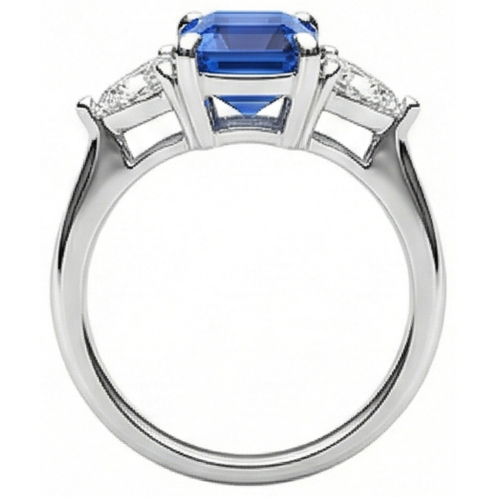 vero emerald diamante 2.50carati anello vista frontale