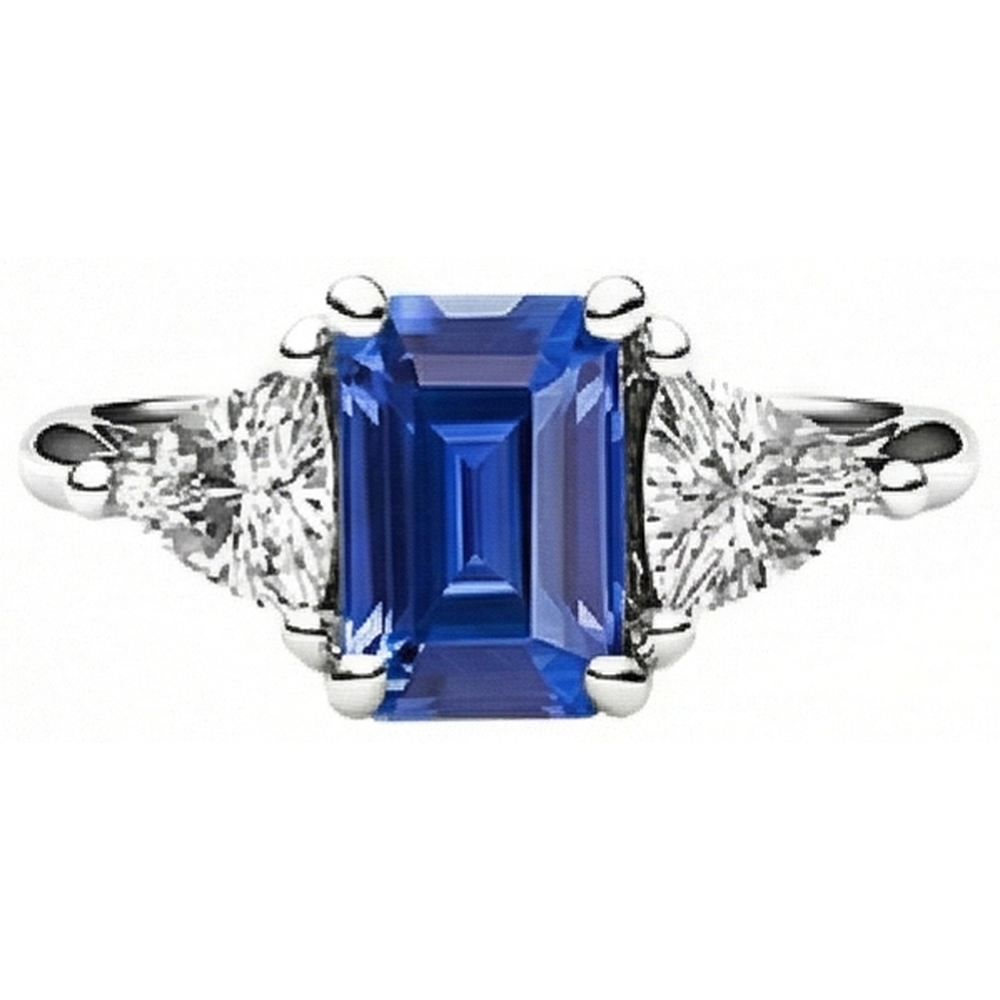 vero emerald diamante 2.50carati anello vista dall'alto