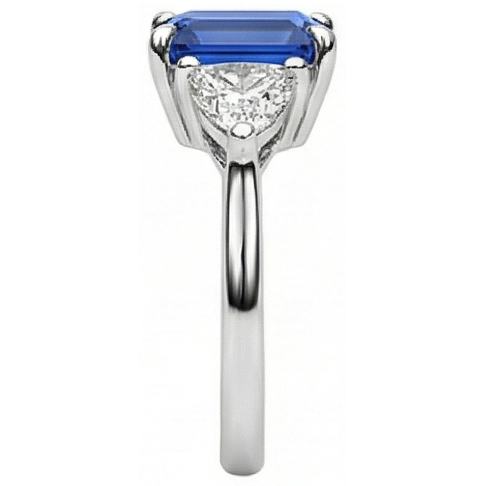 vero emerald diamante 2.50carati anello vista di profilo