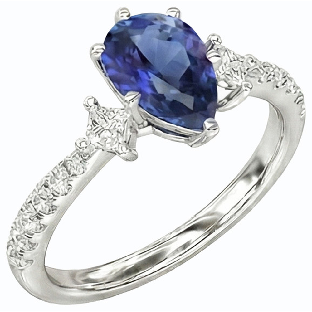 vero princess diamante 2.50carati anello vista frontale