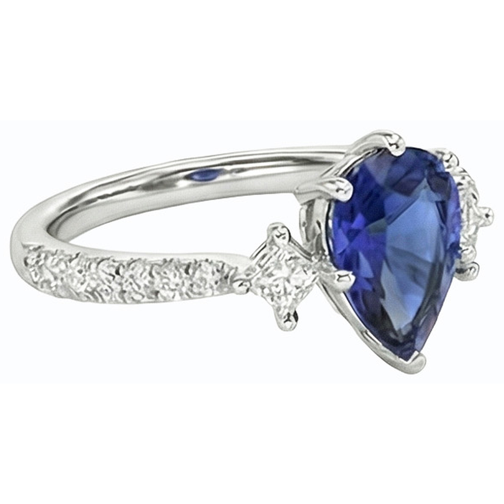 vero princess diamante 2.50carati anello vista dall'alto