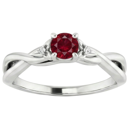 Anello con 3 rubini e diamanti in pietra 0.54 carati Twist Claw Prong Set gioielli