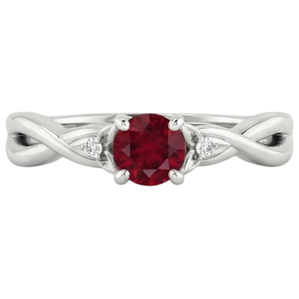 Anello con 3 rubini e diamanti in pietra 0.54 carati Twist Claw Prong Set gioielli