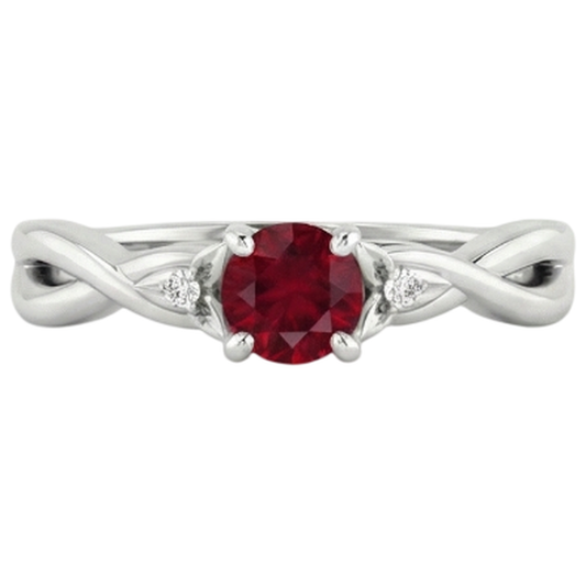 Anello con 3 rubini e diamanti in pietra 0.54 carati Twist Claw Prong Set gioielli