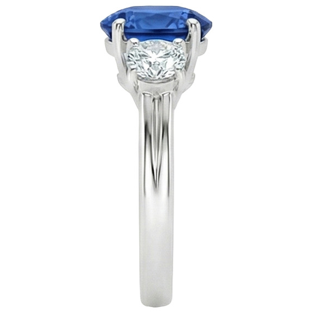 vero round diamante 3carati anello vista di profilo