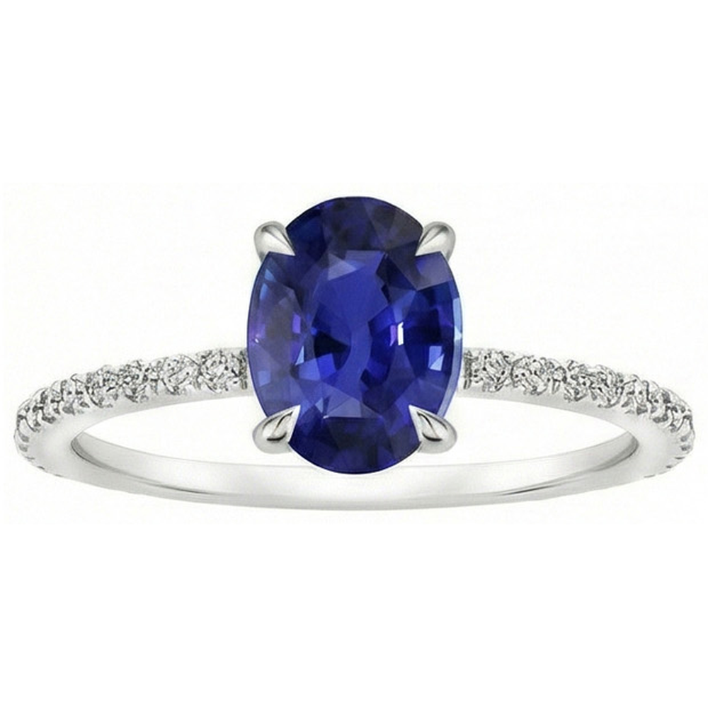 vero round diamante 2.50carati anello vista di profilo