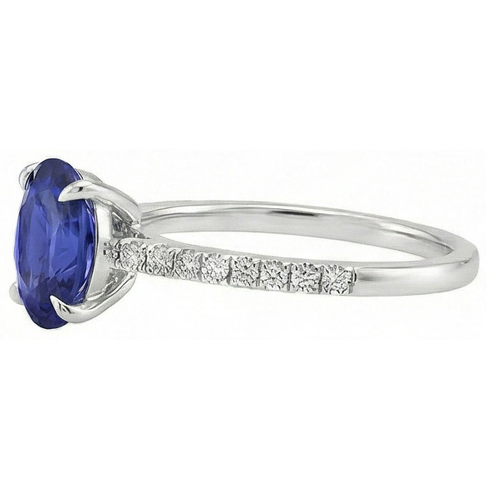 vero round diamante 2.50carati anello su bianco
