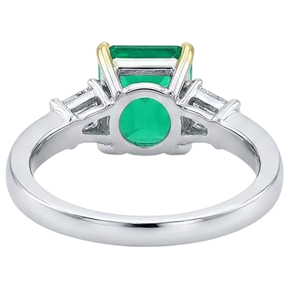 Anello con Grande Pietra Preziosa Verde Smeraldo Diamanti Estratti Dalla Terra Naturale Gioielli da Donna