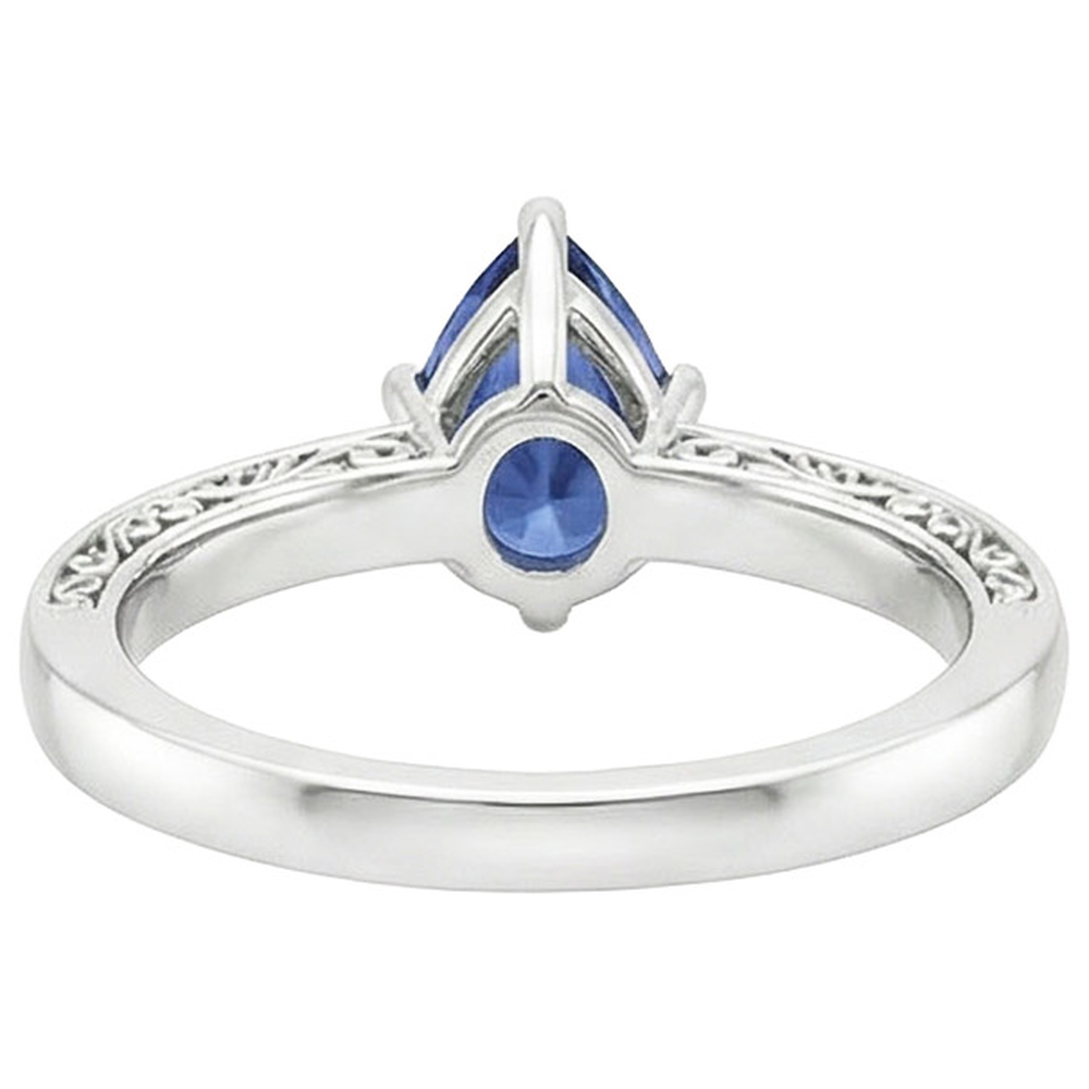 vero pear diamante 3.50carati anello dettaglio ravvicinato
