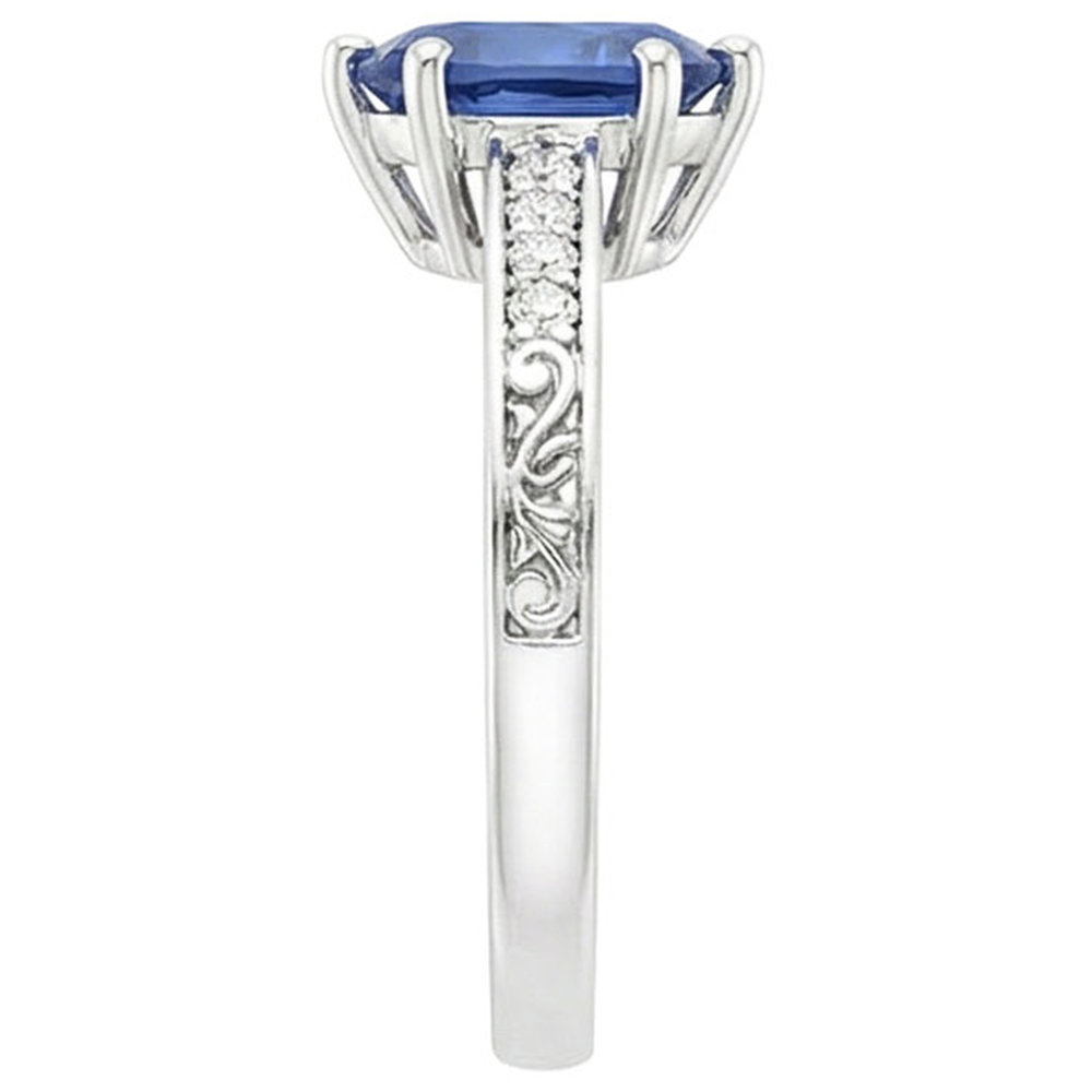 vero pear diamante 3.50carati anello su bianco