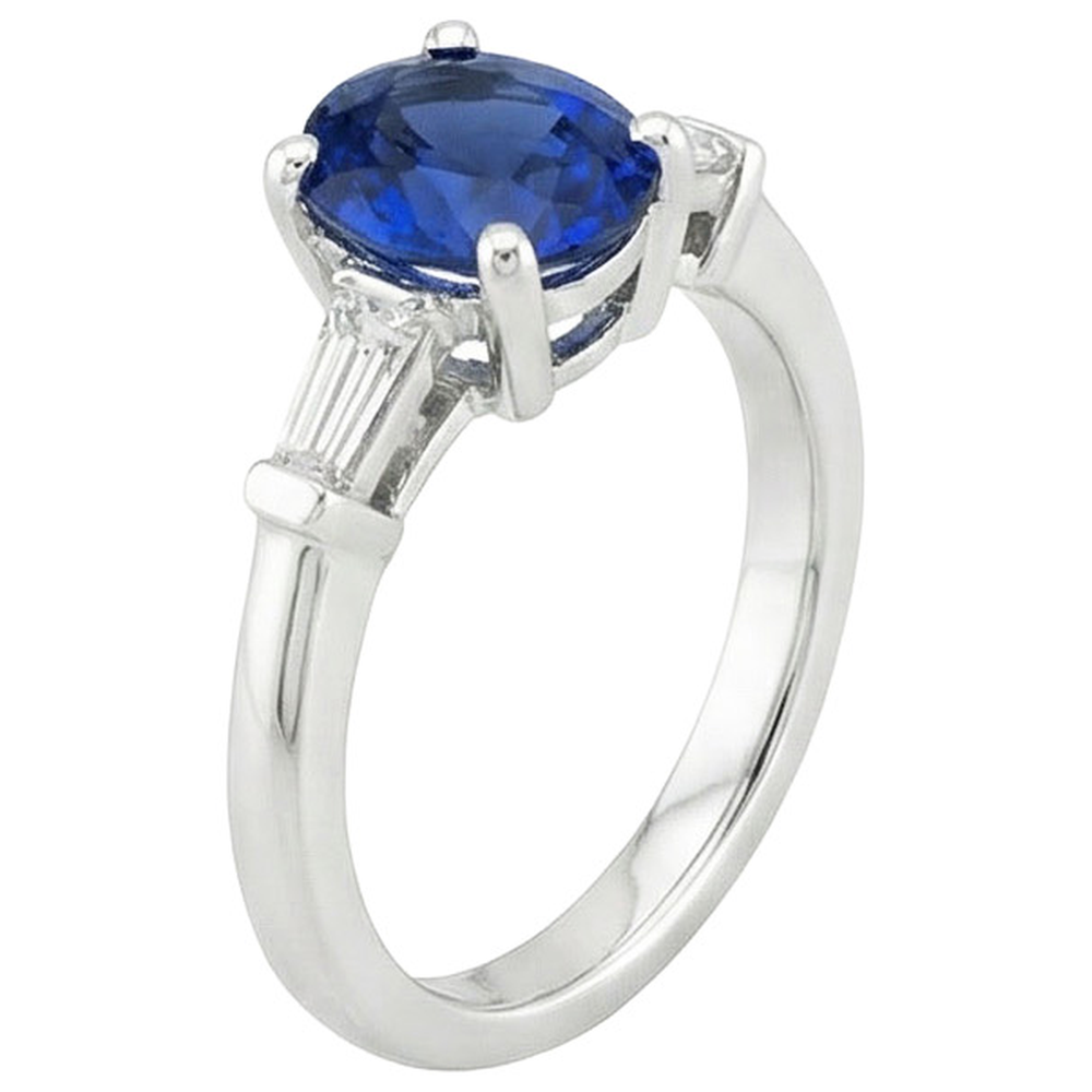 vero baguette diamante 3carati anello dettaglio ravvicinato