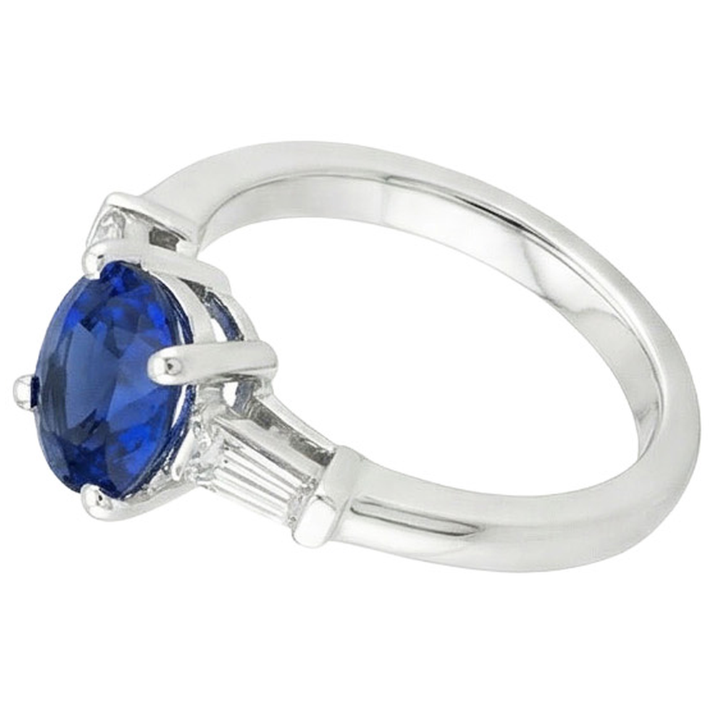vero baguette diamante 3carati anello vista dall'alto