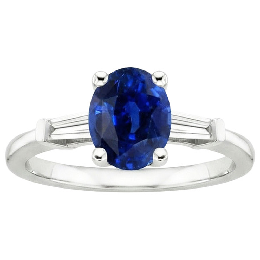 vero baguette diamante 3carati anello vista di profilo