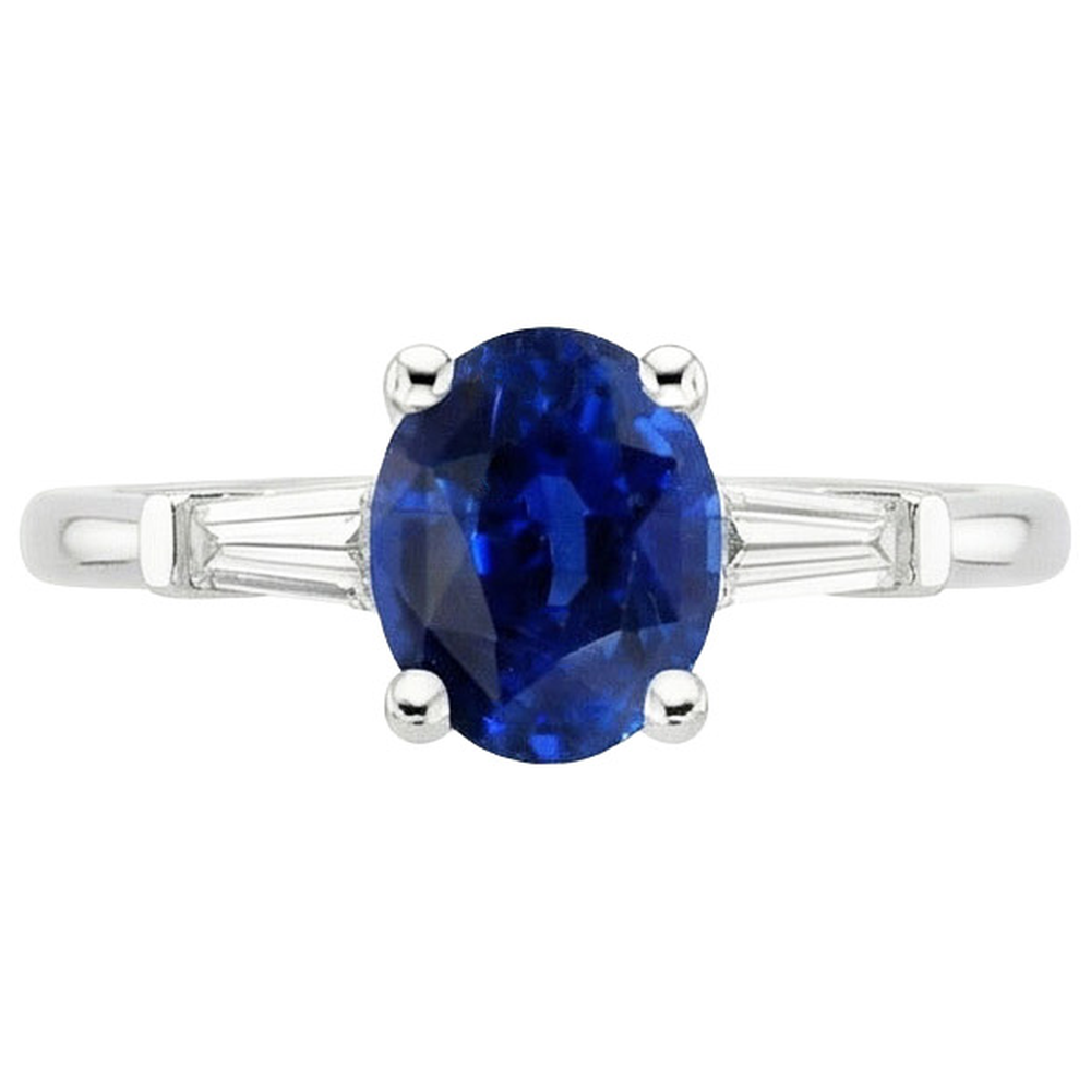 vero baguette diamante 3carati anello su bianco