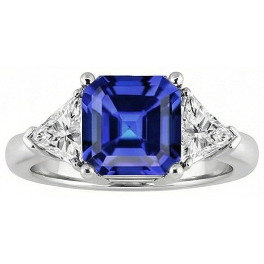 Anello con Zaffiro Taglio Asscher