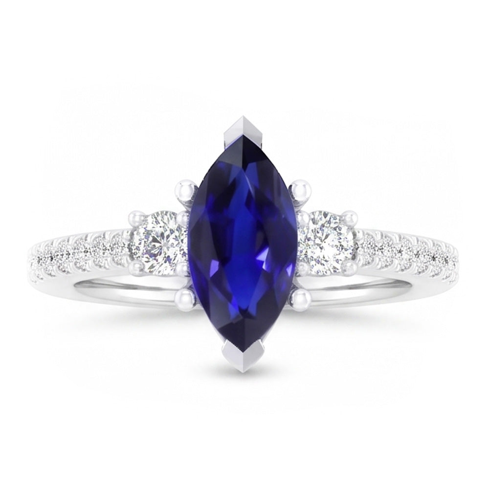 Anello con Zaffiro Taglio Marquise