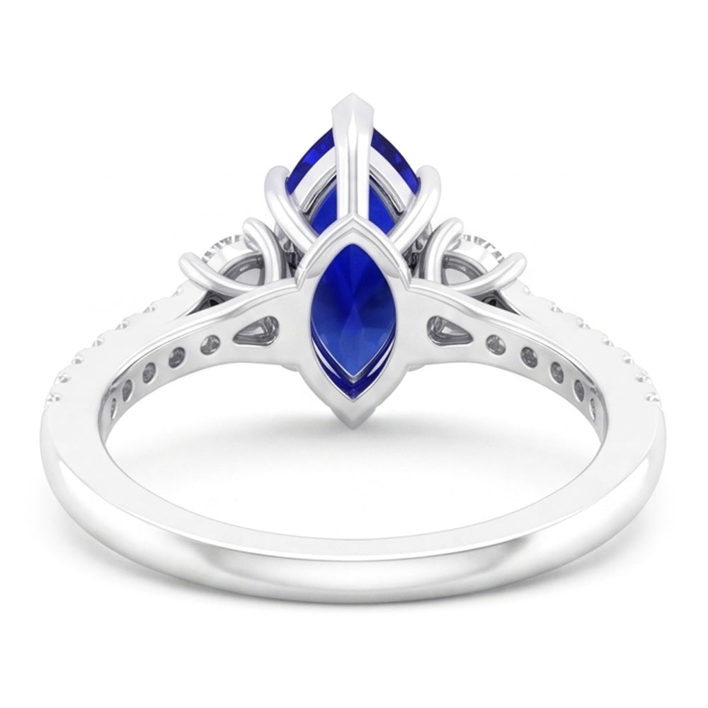Anello con Zaffiro Taglio Marquise