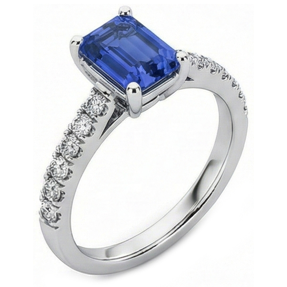 vero round diamante 2.50carati anello angolo laterale