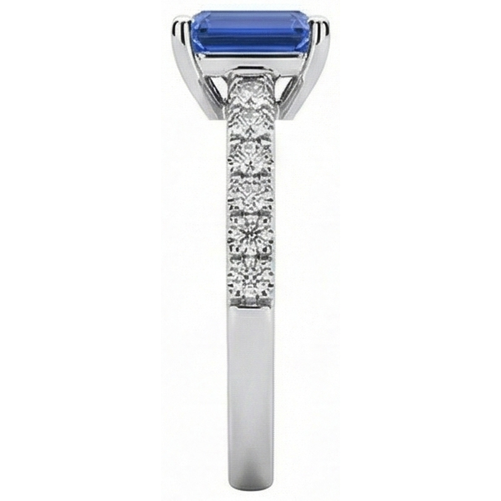 vero round diamante 2.50carati anello su bianco