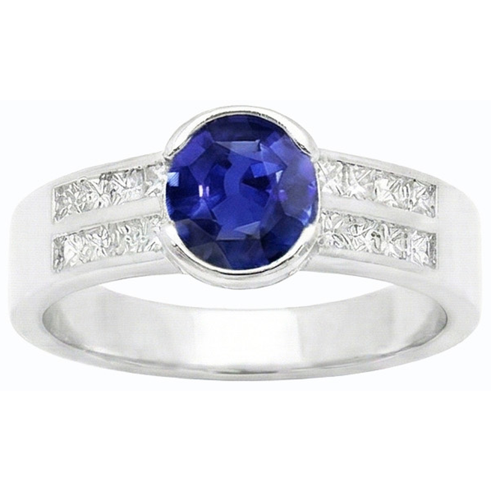 vero princess diamante 2.50carati anello vista di profilo