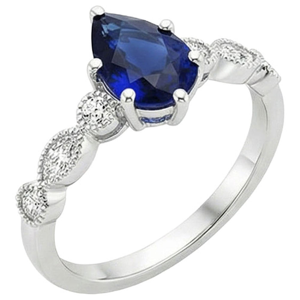 vero pear diamante 2.50carati anello angolo laterale