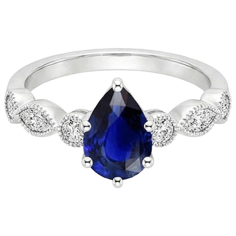 vero pear diamante 2.50carati anello vista dall'alto