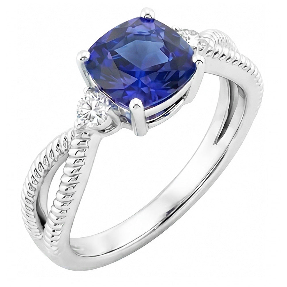 vero round diamante 2.25carati anello vista frontale